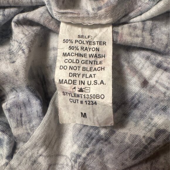 Inoah Made in USA Abstract Art Print Cowl Neck Tunic Top Size M - Picture 10 of 10